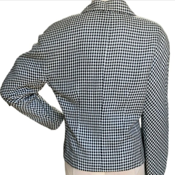 VTG Breckenridge ILGWU Houndstooth Black & White Blazer Sz 8 68G - Picture 4 of 10